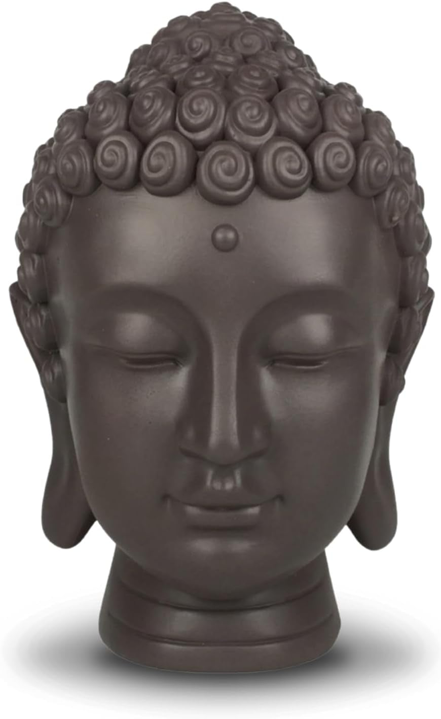 Zen'Light - Estatuilla de cabeza de Buda - Decoración para Zen, meditación y feng shui - Regalo para un ambiente relajante y espiritual - Estatuilla de Buda - Altura: 20 cm - Color: verde/marrón Estatuillas y esculturas Naty Shop Default title