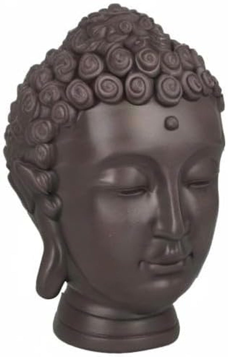 Zen'Light - Estatuilla con cabeza de Buda - Decoración para Zen, meditación y feng shui - Regalo para un ambiente relajante y espiritual - Estatuilla de Buda - Altura: 20 cm - Color: verde/marrón Estatuillas y esculturas Naty Shop