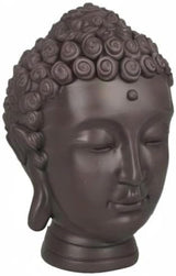 Zen'Light - Estatuilla con cabeza de Buda - Decoración para Zen, meditación y feng shui - Regalo para un ambiente relajante y espiritual - Estatuilla de Buda - Altura: 20 cm - Color: verde/marrón Estatuillas y esculturas Naty Shop