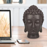 Zen'Light - Estatuilla con cabeza de Buda - Decoración para Zen, meditación y feng shui - Regalo para un ambiente relajante y espiritual - Estatuilla de Buda - Altura: 20 cm - Color: verde/marrón Estatuillas y esculturas Naty Shop