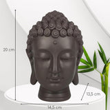 Zen'Light - Estatuilla con cabeza de Buda - Decoración para Zen, meditación y feng shui - Regalo para un ambiente relajante y espiritual - Estatuilla de Buda - Altura: 20 cm - Color: verde/marrón Estatuillas y esculturas Naty Shop