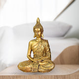 Zen'Light - Estatuilla con cabeza de Buda Sanci - Decoración para Zen, meditación y feng shui - Regalo para un ambiente relajante y espiritual - Estatua de Buda - Altura: 18 cm - Color: oro Estatuillas y esculturas Naty Shop
