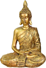 Zen'Light - Estatuilla de cabeza de Buda Sanci - Decoración para Zen, meditación y feng shui - Regalo para un ambiente relajante y espiritual - Estatua de Buda - Altura: 18 cm - Color: oro Estatuillas y esculturas Naty Shop Default title