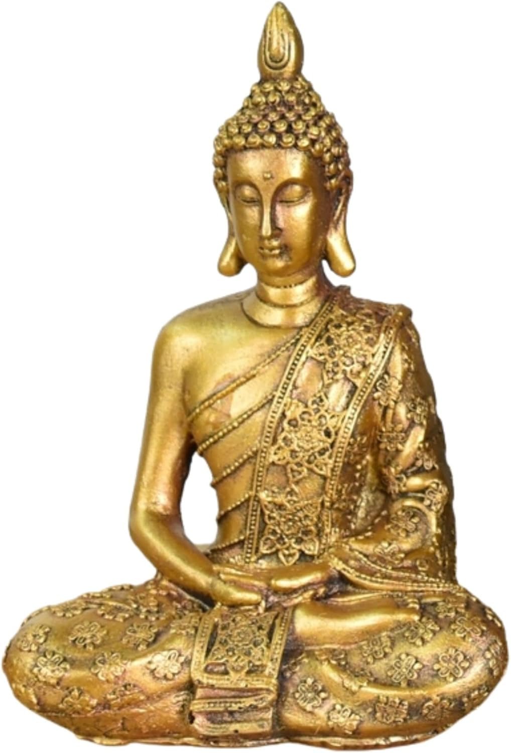 Zen'Light - Estatuilla de cabeza de Buda Sanci - Decoración para Zen, meditación y feng shui - Regalo para un ambiente relajante y espiritual - Estatua de Buda - Altura: 18 cm - Color: oro Estatuillas y esculturas Naty Shop Default title