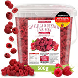 Frambuesas liofilizadas, SIN productos chinos, 500g frutas enteras liofilizadas, sin aditivos, afrutadas, made in Germany Productos secos Naty Shop 500 G (1 paquete)
